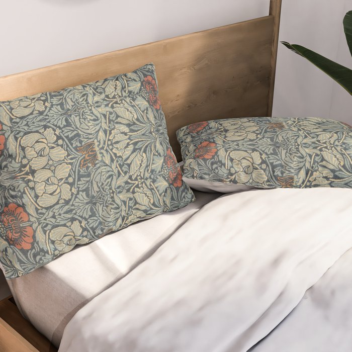 Vintage William Morris Tulip and Rose Pillow Sham Gallery Image 2
