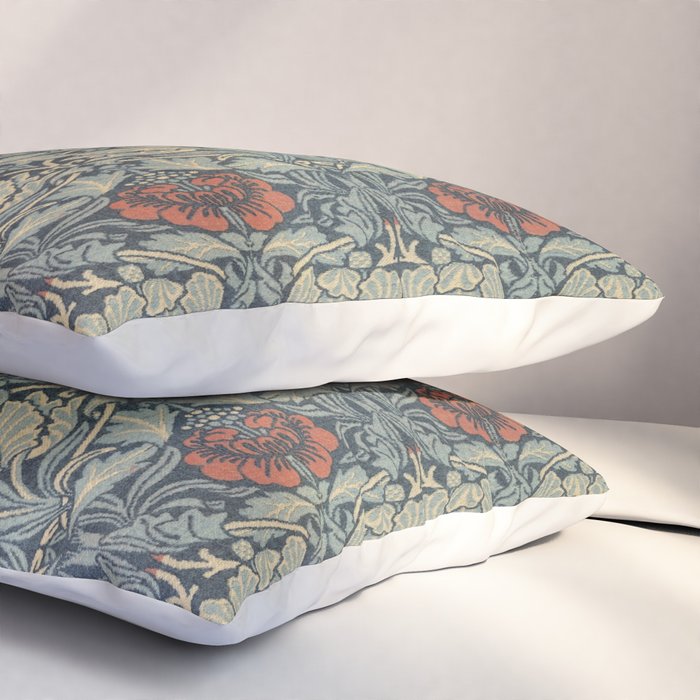 Vintage William Morris Tulip and Rose Pillow Sham Gallery Image 3