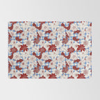 Dahlias on Blue Plaid Rug Gallery Image 2