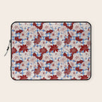 Dahlias on Blue Plaid Laptop Sleeve Gallery Image 1