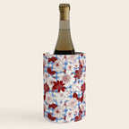 Dahlias on Blue Plaid Wine Chiller Gallery Image 2