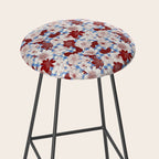 Dahlias on Blue Plaid Stool Gallery Image 2