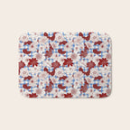 Dahlias on Blue Plaid Bath Mat Gallery Image 1