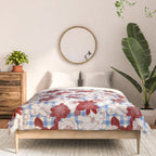 Dahlias on Blue Plaid Comforter Gallery Image 3
