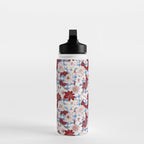 Dahlias on Blue Plaid Water Bottle Gallery Image 3