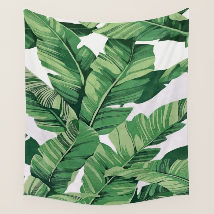 Tropical banana leaves VI Wall Tapestry Gallery Image 4