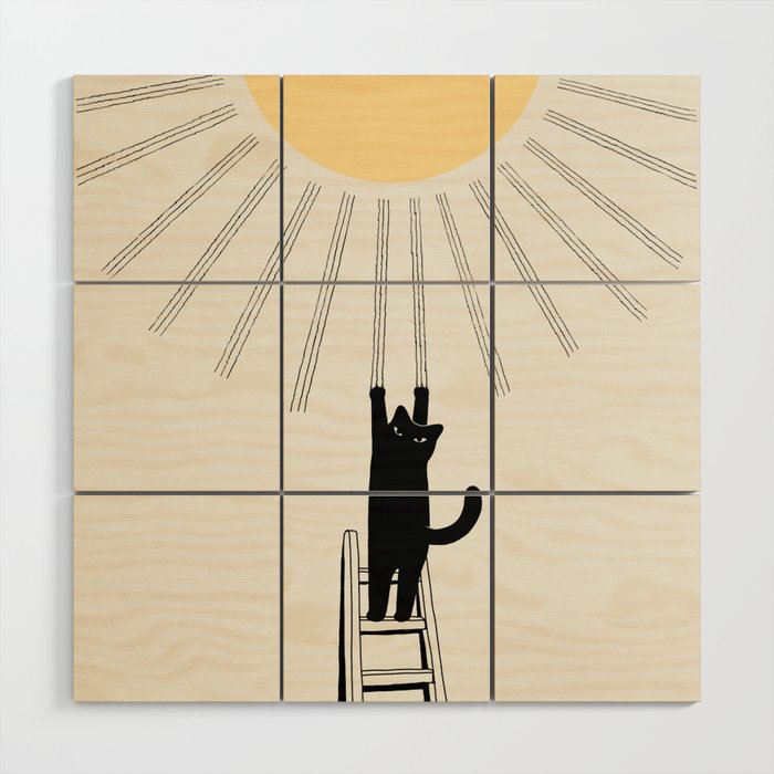 Cat Landscape 198: Making Sunshine Wood Wall Art Gallery Image 1