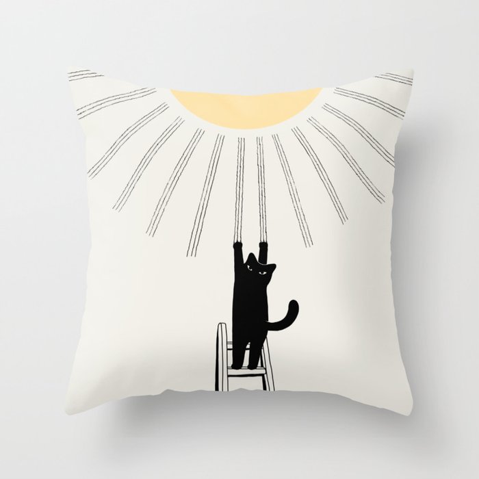 Cat Landscape 198: Making Sunshine Throw Pillow Gallery Image 1
