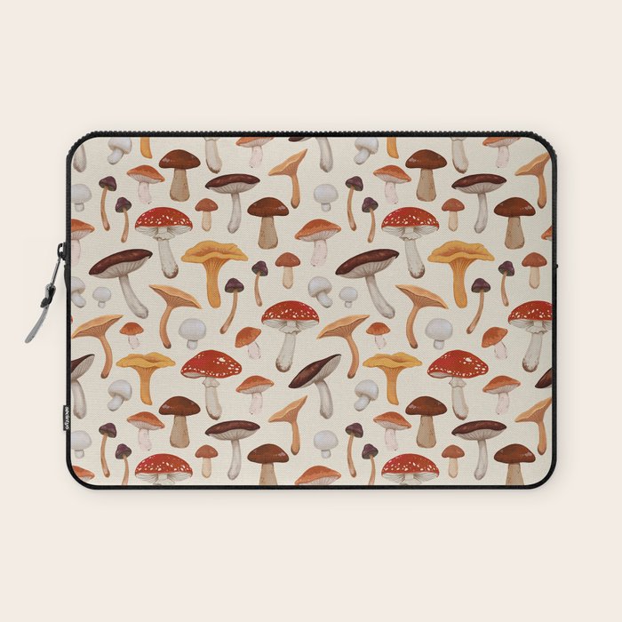 Mushroom Medley Pattern - Neutral Laptop Sleeve Gallery Image 1