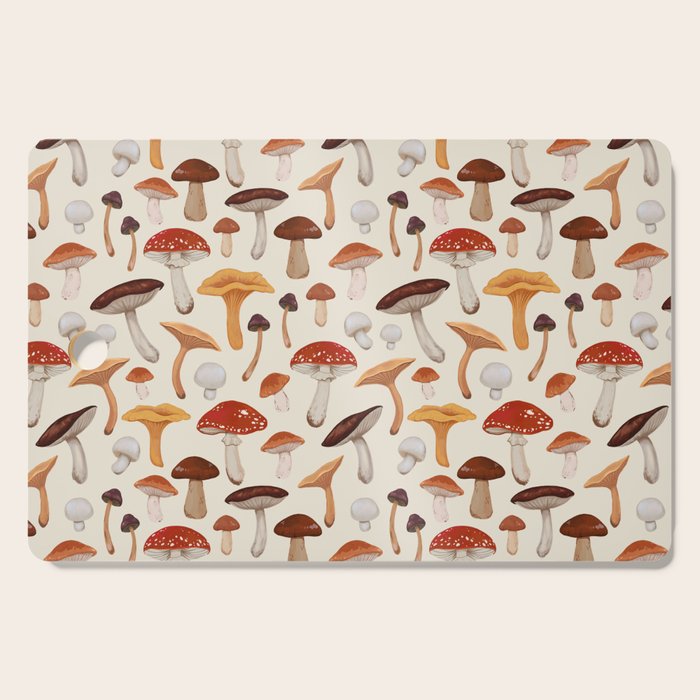 Mushroom Medley Pattern - Neutral Cutting Board Gallery Image 1