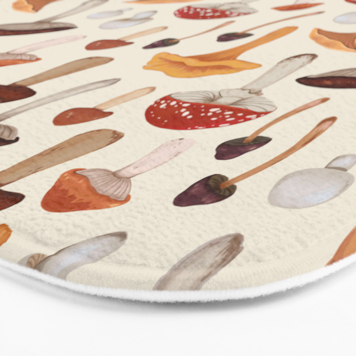 Mushroom Medley Pattern - Neutral Bath Mat Gallery Image 3