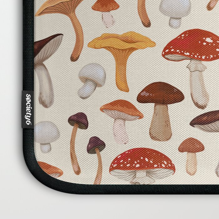 Mushroom Medley Pattern - Neutral Laptop Sleeve Gallery Image 3