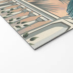 Chinoiserie Palatial Peacock Garden Peach Cloud Sky Welcome Mat Gallery Image 2