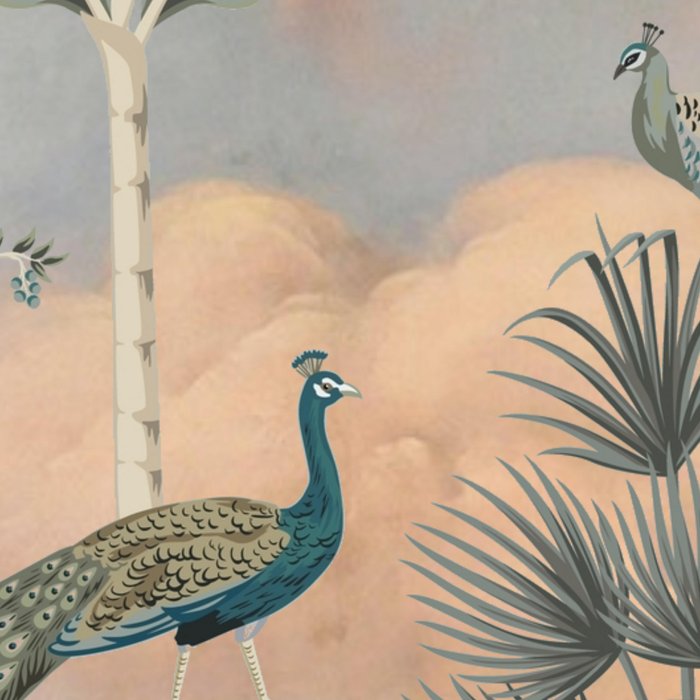 Chinoiserie Palatial Peacock Garden Peach Cloud Sky Coffee Mug Gallery Image 2