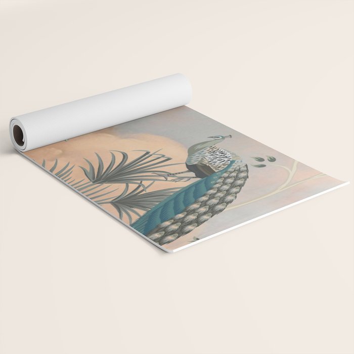 Chinoiserie Palatial Peacock Garden Peach Cloud Sky Yoga Mat Gallery Image 2