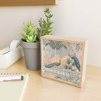 Chinoiserie Palatial Peacock Garden Peach Cloud Sky Mini Art Print Gallery Image 2