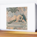 Chinoiserie Palatial Peacock Garden Peach Cloud Sky Wall Mural Gallery Image 2