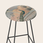 Chinoiserie Palatial Peacock Garden Peach Cloud Sky Stool Gallery Image 2