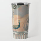 Chinoiserie Palatial Peacock Garden Peach Cloud Sky Travel Mug Gallery Image 1