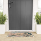Chinoiserie Palatial Peacock Garden Peach Cloud Sky Welcome Mat Gallery Image 3