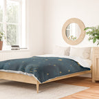 Celestial Gold Sun and Moon Boho Starry Sky Abstract Night Art Duvet Cover Gallery Image 2