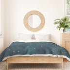 Celestial Gold Sun and Moon Boho Starry Sky Abstract Night Art Duvet Cover Gallery Image 3