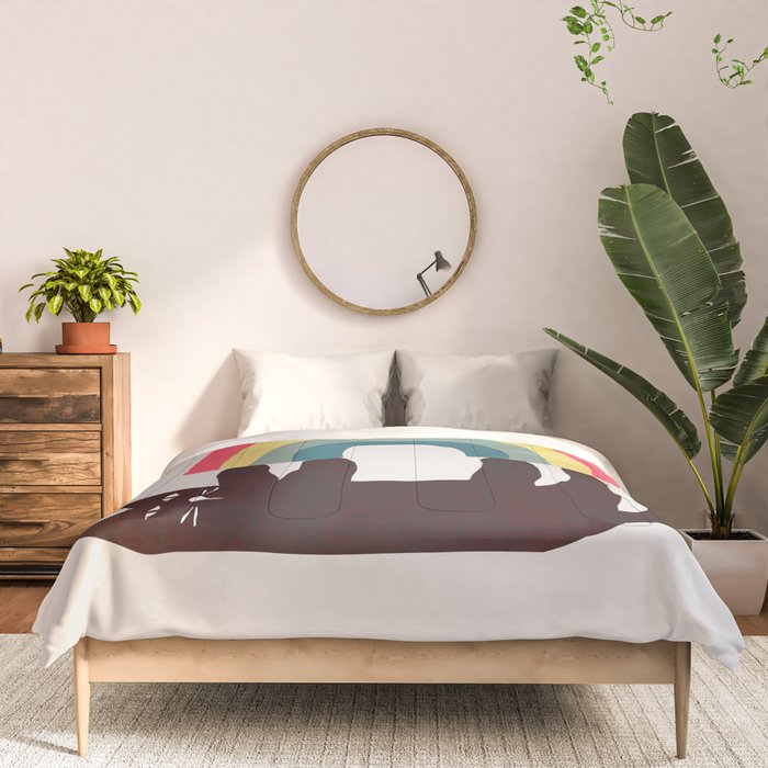 Cat with rainbow Comforter Gallery Image 3