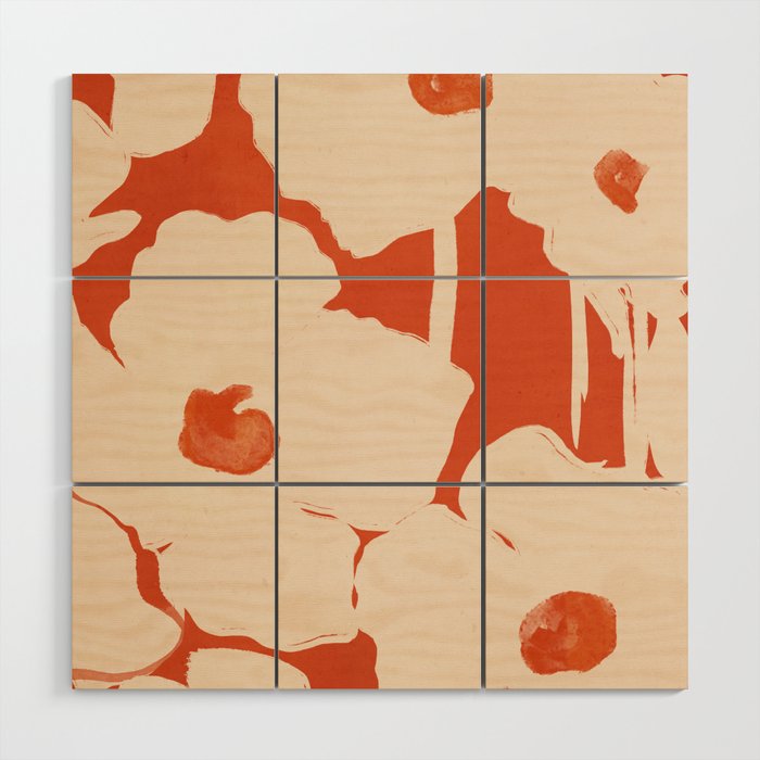Abstract Flowers 4 Wood Wall Art Gallery Image 1