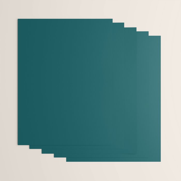 Botanical Teal Green Solid Color Wrapping Paper Gallery Image 3