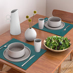 Botanical Teal Green Solid Color Placemat Gallery Image 2