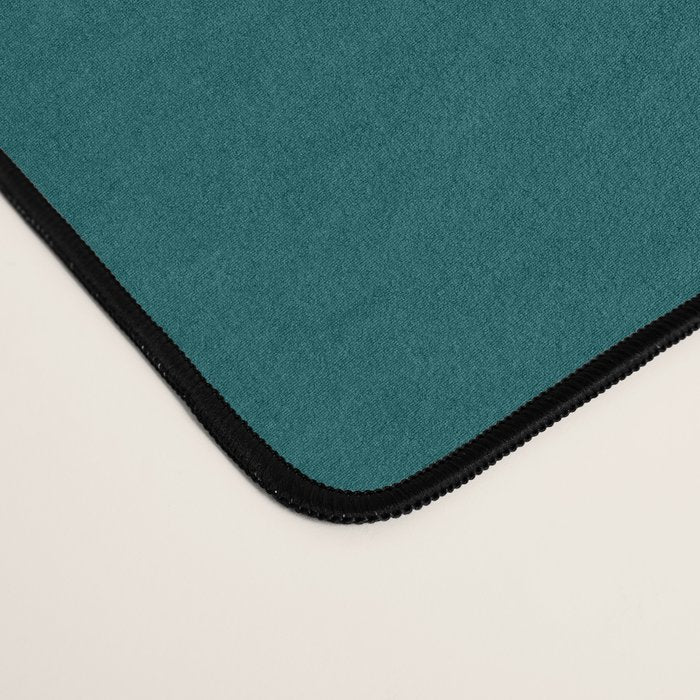 Botanical Teal Green Solid Color Desk Mat Gallery Image 4