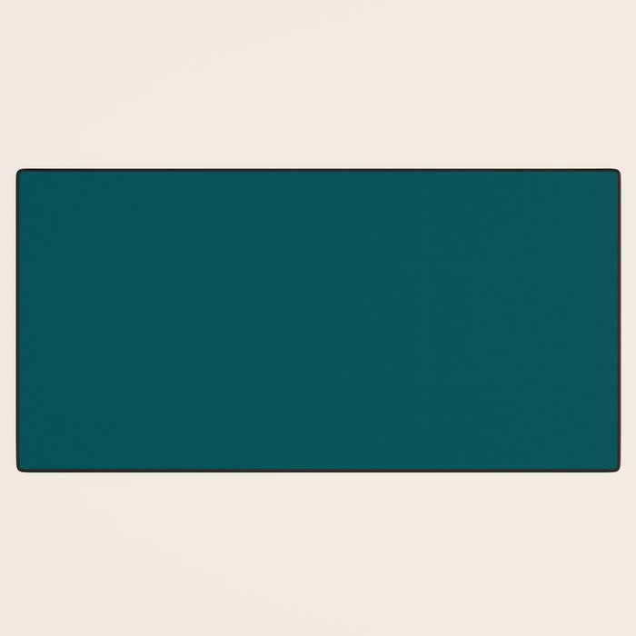 Botanical Teal Green Solid Color Desk Mat Gallery Image 3