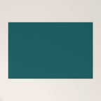 Botanical Teal Green Solid Color Welcome Mat Gallery Image 1