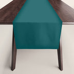 Botanical Teal Green Solid Color Table Runner Gallery Image 1