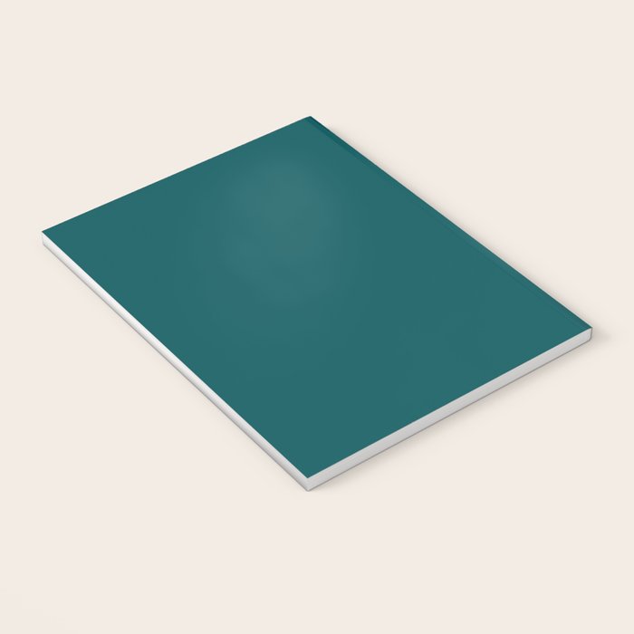 Botanical Teal Green Solid Color Notebook Gallery Image 3
