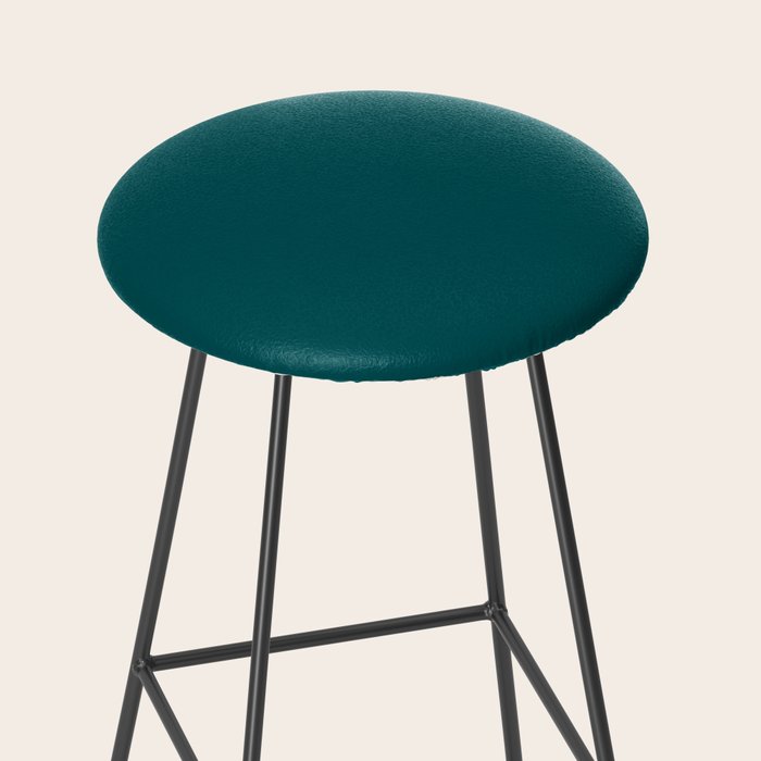 Botanical Teal Green Solid Color Stool Gallery Image 2