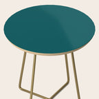 Botanical Teal Green Solid Color Side Table Gallery Image 2