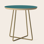 Botanical Teal Green Solid Color Side Table Gallery Image 1