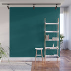 Botanical Teal Green Solid Color Wall Mural Gallery Image 1