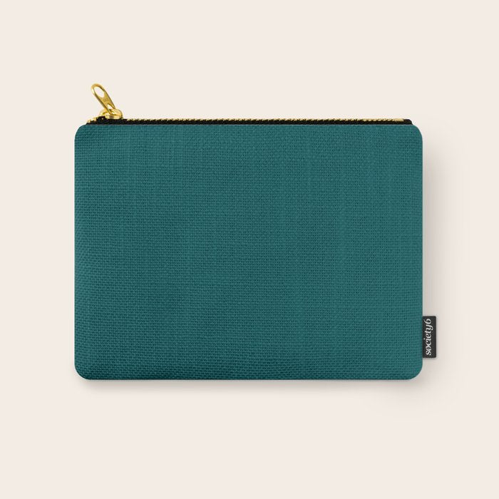 Botanical Teal Green Solid Color Carry All Pouch Gallery Image 1