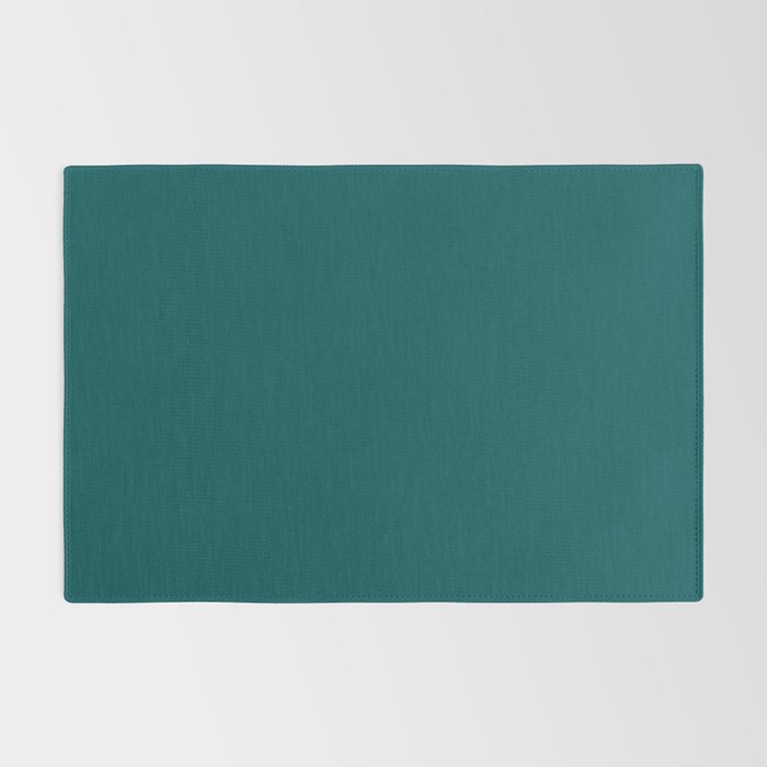 Botanical Teal Green Solid Color Rug Gallery Image 2