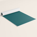 Botanical Teal Green Solid Color Yoga Mat Gallery Image 2