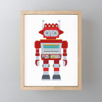 Red Robot Retro Toy Mini Art Print Gallery Image 1