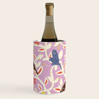 Birds in branches chalky pink Wine Chiller Gallery Image 2