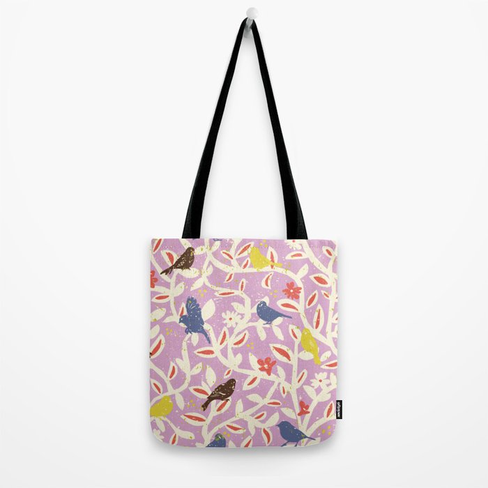 Birds in branches chalky pink Tote Bag Gallery Image 2