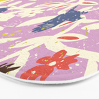 Birds in branches chalky pink Bath Mat Gallery Image 3