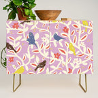 Birds in branches chalky pink Credenza Gallery Image 1