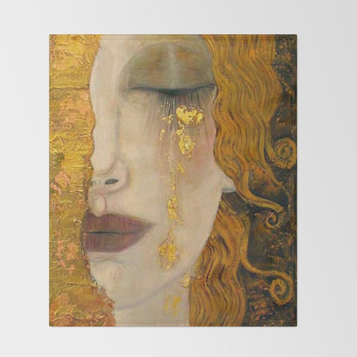Gustav Klimt - Golden Tears ,No.1, Throw Blanket Gallery Image 2