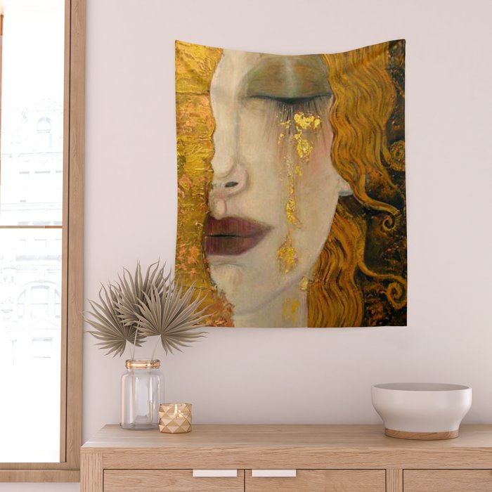 Gustav Klimt - Golden Tears ,No.1, Wall Tapestry Gallery Image 2