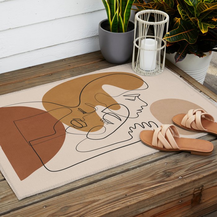 Abstract Faces 4  Outdoor Rug Gallery Image 2